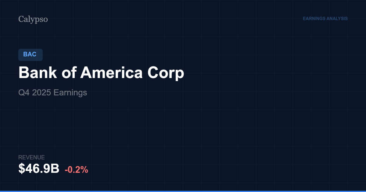Bank of America Corp (BAC) Q4 2025 Earnings Analysis | Calypso